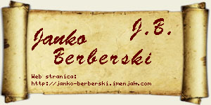 Janko Berberski vizit kartica